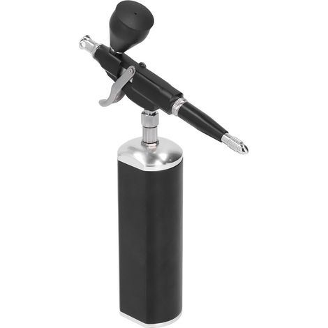 Schwarzes, wiederaufladbares Airbrush-Set (30 Psi) mit Kompressor, Pipette, Farbbecher und Düsenkappe für Make-up (1/5)