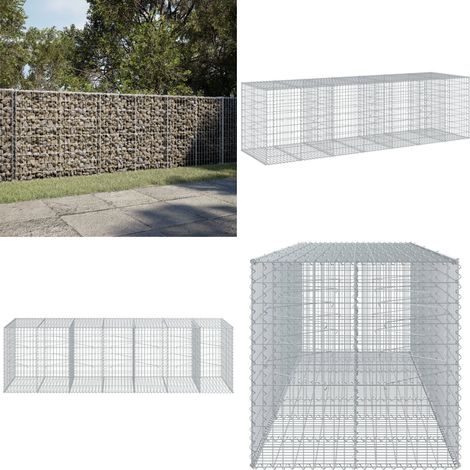 vidaXL Panier gabion avec couvercle 350x100x100 cm fer galvanisé (1/5)