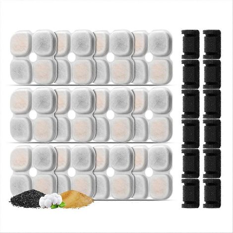 Filtres de rechange pour fontaine à eau pour chat Crystal Cat Fountain 101 oz/3 L (lot de 12) - Triple filtration (1/5)