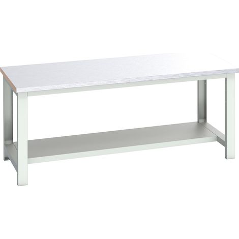Bott 41004175.16V Cubio Bench with Half Shelf, Steel Clad Top 2000 x 900mm