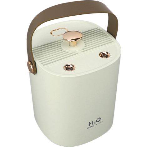 Humidificateur à double pulvérisation de 1,2 L avec veilleuse, alimenté par USB, grande capacité, diffuseur d'air de table pour chambre, bureau ou espace de travail, vert (1/5)