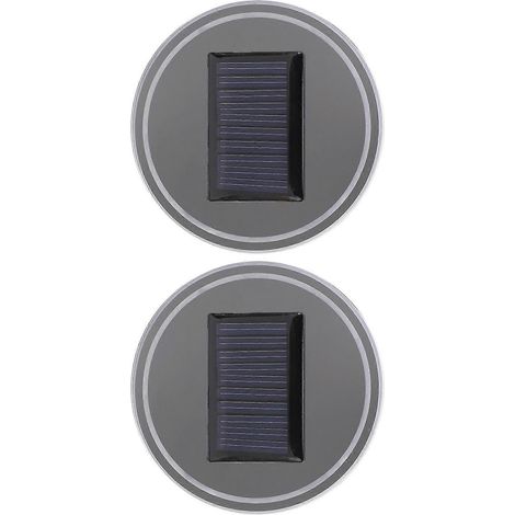 2er-Set Auto-Untersetzer mit Solar-Vibrations-LED-Innenbeleuchtung und Getränkehalter (1/4)