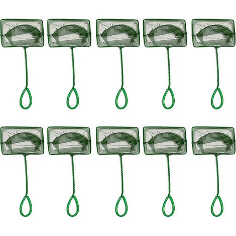 Lot de 10 épuisettes professionnelles pour aquarium, polyvalentes, avec poignée ergonomique, 15 cm (6 pouces). (1/5)