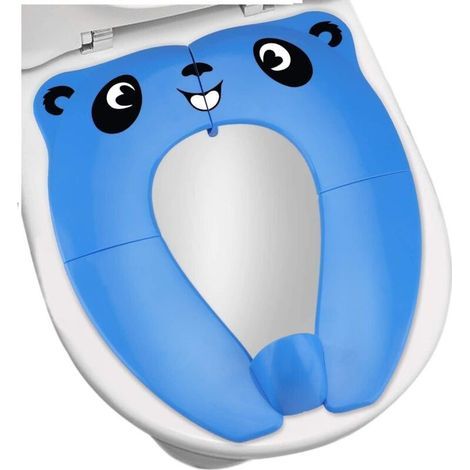 Bleu Bébé Réducteur de Toilette Pliable Siège Enfant Réducteur WC Voyage Folding Travel Potty Seat pour Enfants Bébé (1/4)