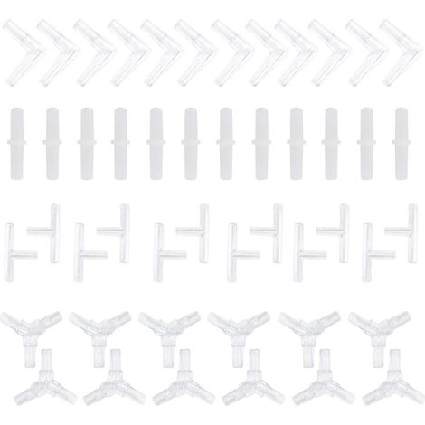 48 Pcs Connecteurs du Tuyau d'air, Ventouses d'aquarium Transparent, Ventouses pour Aquarium en Plastique T L Y pour Pompes à air d’Aquarium de 6 mm (1/5)