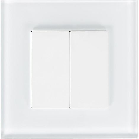 Modulo Coperchio Cieco Doppio con Cornice in Vetro Modern Bianco (1/2)