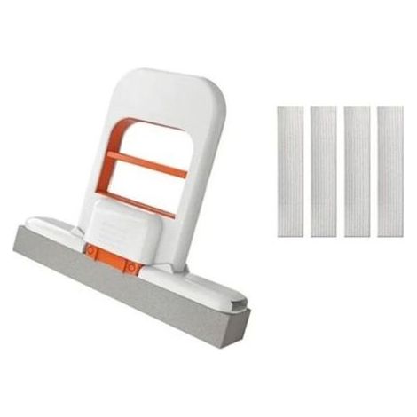 Mini balai pliable avec chiffon remplaçable pour les tâches de nettoyage à la maison, opération manuelle, comprend une brosse et des têtes d'éponge lavables pour une utilisation répétée et le (1/5)
