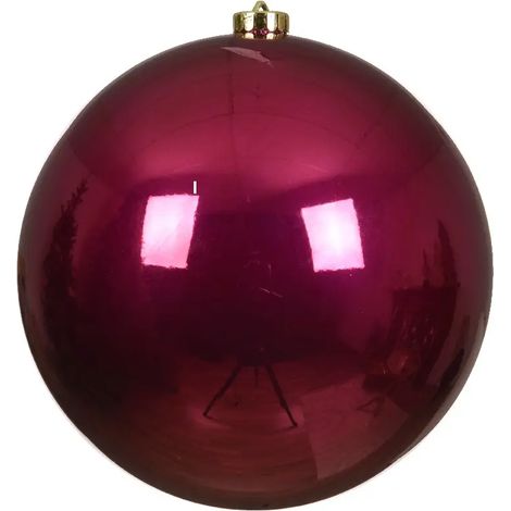 1 bola de Navidad 20 cm burdeos brillante – decoración para árbol (1/2)