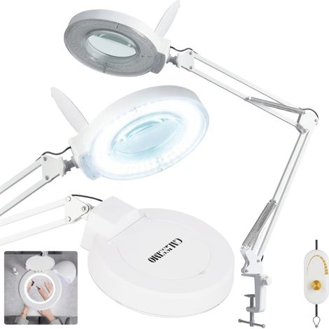 Lámpara de aumento LED para cosméticos, 24 W, lupa para pestañas, para escritorio, blanca, 83 cm (1/5)
