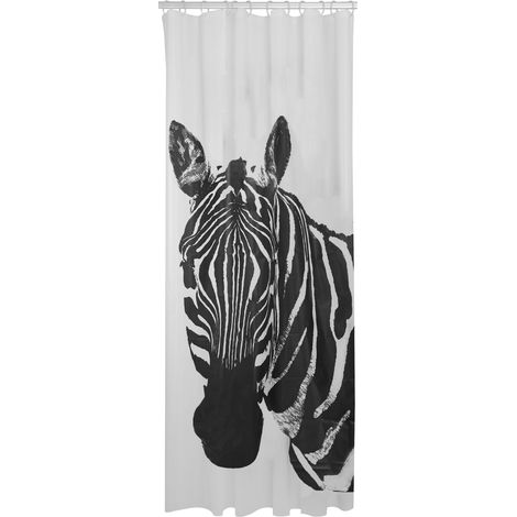 Rideau de douche 180x200 cm PEVA Noir Blanc (1/4)
