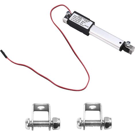 Actionneur linéaire micro-type, course de 50,8 mm (2 po), force de 30 N (6,75 lb), vitesse de 30 mm/s, mini-actionneur électrique étanche, moteur linéaire 12 V (1/5)