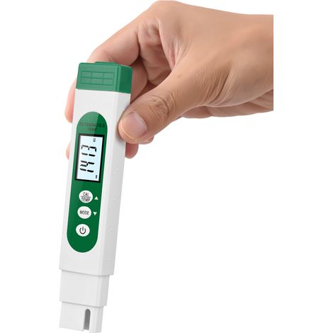 Analizzatore di qualità dell'acqua 5 in 1 multifunzionale, portatile a forma di penna, con funzione EC/TDS/SG/SALT/TEMP, display LCD e rilevatore digitale, ideale per casa, acquario e piscina. (1/5)
