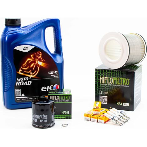 Kit Révision Filtres Bougies pour YAMAHA XJ 900 S Diversion de 1995 à 2003 - ELF MOTO 4 ROAD 10w40 4L