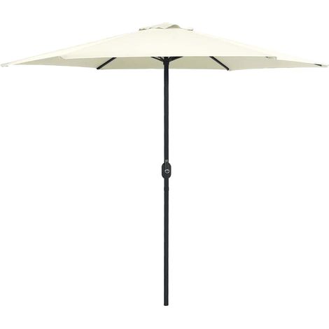 vidaXL Sombrilla de jardín con palo aluminio blanco arena 270x246 cm (1/5)