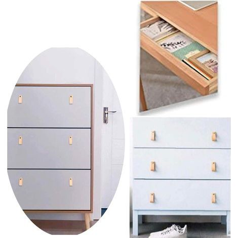 Möbelknöpfe und -griffe, 8 Stück, Ledergriffe, einfach zu montieren, geeignet für alle Arten von Schranktüren und Schubladen (1/4)