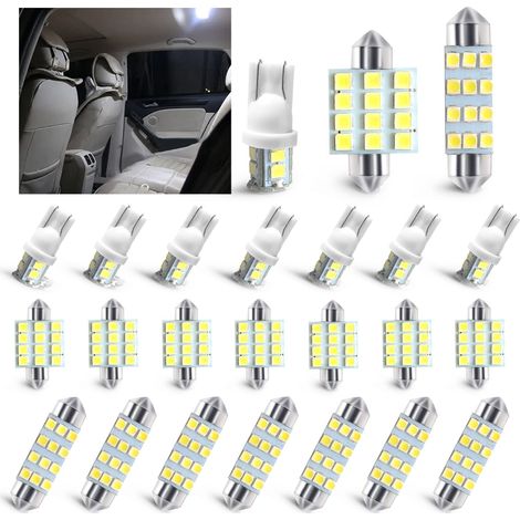 24 lampadine per interni auto, kit di lampadine a LED T10 da 31 mm e 41 mm per la sostituzione di luci interne auto, luci a cupola, luci targa, luci portiera, luci mappa.