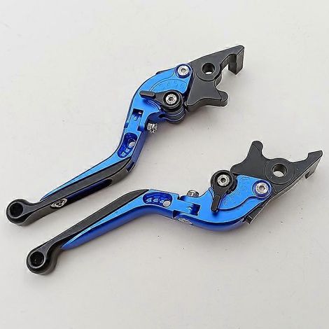 Les freins gauche et droit des véhicules électriques sont adaptés à l'avant des poignées de klaxon NMAX155 Dr. Une moto modifiée (bleue) (1/5)