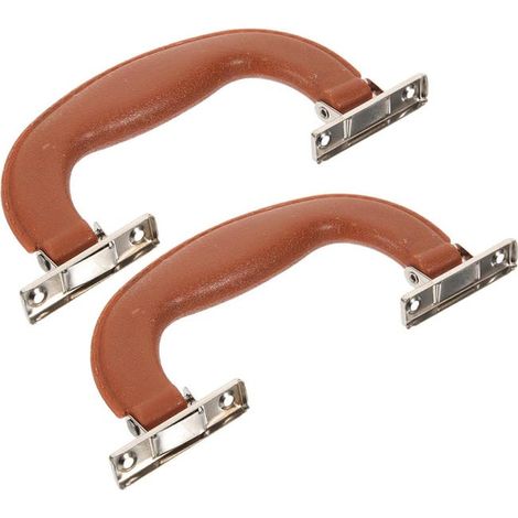 Asa retráctil para maleta y caja de herramientas, juego de 2, plástico marrón, base de zinc, accesorio ergonómico para el transporte de objetos pesados (1/5)