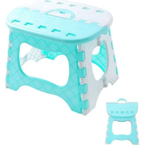 Marchepied pliant en plastique, tabouret de pêche portable pour cuisine, salle de bain, toilettes (Bleu) (1/5)