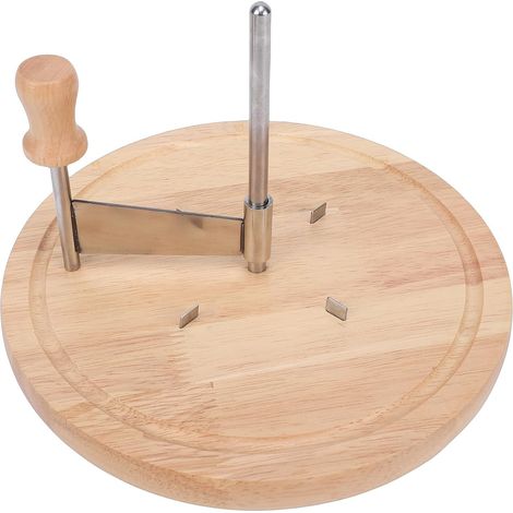 8.7 Inch Manual Cheese Shaver, Chocolate Curling Wheel, Spiral Cheese Grinder with Beech Wood Base, Ideal for Restaurants, Cafes and Dessert Shops (1/5)
