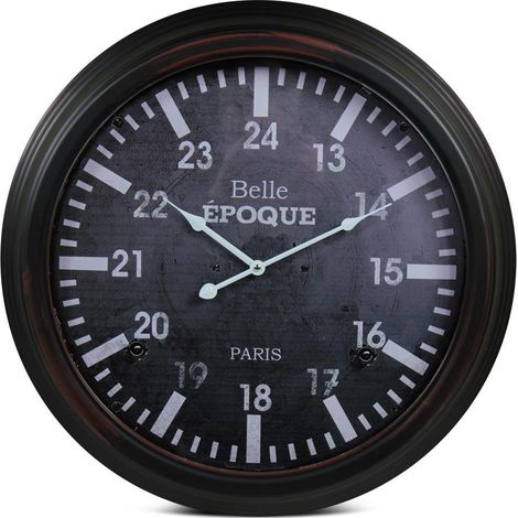 Horloge ancienne murale belle epoque - Métal - Bleu - Décoration d'Autrefois (1/3)