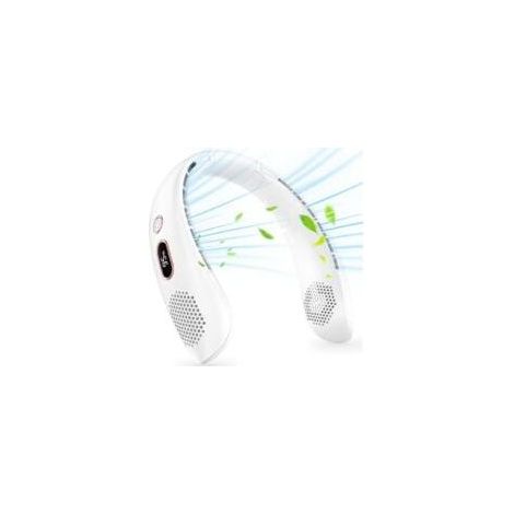 Ventilateur de cou, ventilateur de cou USB portable silencieux sans lame, flux d'air à 360°, mini ventilateur personnel rechargeable à 3 vitesses pour la maison, le bureau, les voyages e (1/5)