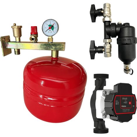 Pack support potence équipée + vase d'expansion chauffage 12 litres + Filtre magnétique + Circulateur Fluidheat
