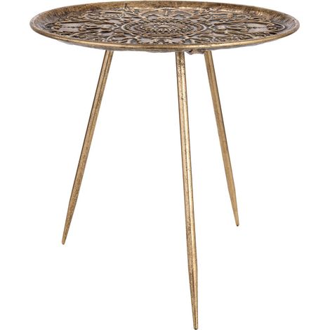 Mesa de centro de metal dorado 49.5x49.5x51h cm