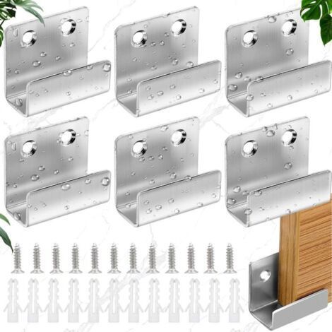 6 Piece (Silver) Stainless Steel Tile Hooks, Heavy Duty Wall Hooks with Screws, Stainless Steel Wall Mirror Mount, with 12 Fixed Screws, Tile Hook, Load Capacity 30kg (1/5)