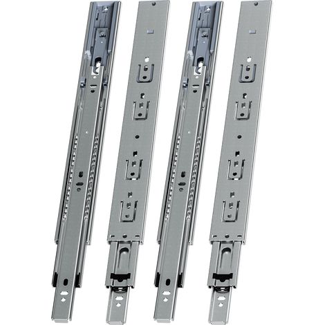 Randaco 2 Paar Schubladenschienen 400 mm Vollauszug, 3-teilig, Softclose mit Selbsteinzug, 45 kg Tragkraft, Schubladenauszug aus Stahl (1/5)