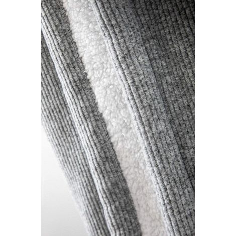Plaid sherpa 125 x 150 cm Mountain gris (1/2)