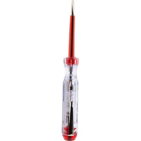 Zenitech - Cacciavite Tester di Corrente 3,5 x 140 mm - Rosso - Tensione Max 250V - Segnale Luminoso per Rilevamento - Frequenza 50Hz - Strumento Essenziale per Elettricisti e Fai da Te (1/3)