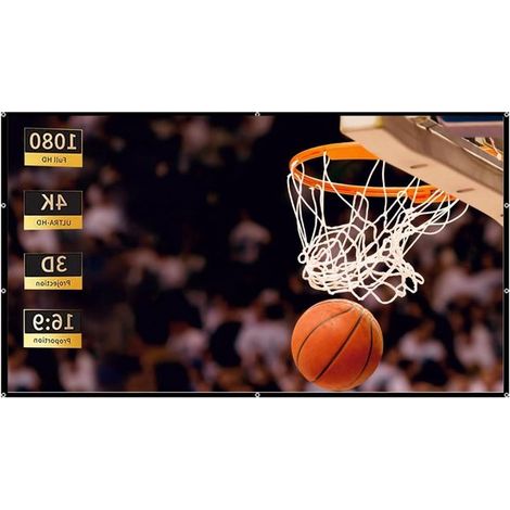 Schermo di proiezione portatile e pieghevole da 60 pollici per home cinema, didattica e ufficio. Schermo HD 4K 16:9 per proiettori, 132 x 75 cm. (1/5)
