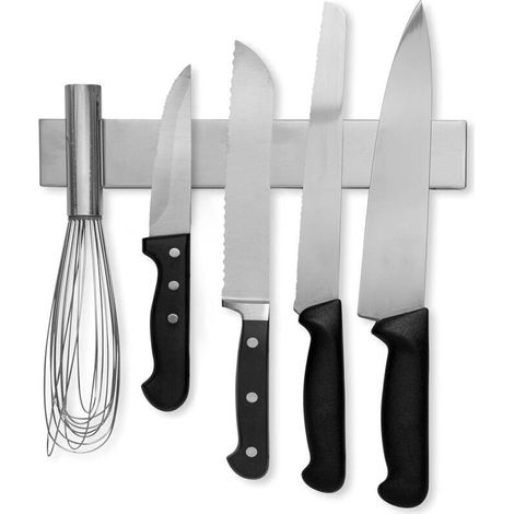 Barre à couteaux magnétique en acier inoxydable de 30 cm avec utilisation polyvalente comme porte-couteaux, porte-couteaux, bande de couteaux, porte-ustensiles de cuisine, porte-outils, organisateur d (1/5)