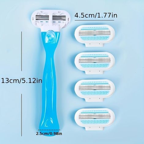 BelleRise - 8 lames / 1 manche (inclut 8 ou 16 lames) — Rasoir pour femme, conçu pour l'épilation intégrale du corps et de la zone du maillot. (1/2)