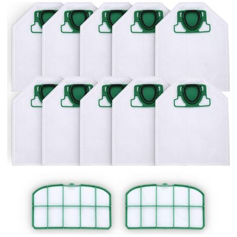 10 sacs d'aspirateur avec 2 filtres HEPA pour Vorwerk Kobold VK200 FP200, micro polaire 5 couches de qualité supérieure pour les personnes allergiques (1/4)