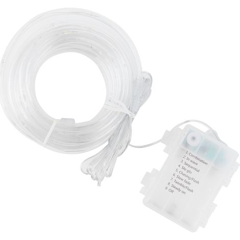 Guirlande lumineuse extérieure étanche blanc chaud 50 LED 8 modes tube à fil de cuivre éclairage décoratif pour cour (1/5)