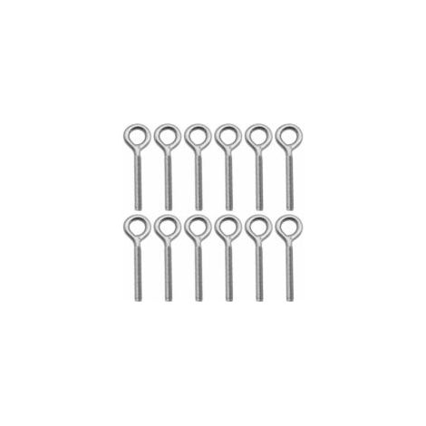Lot de 12 Boulons- M8 à Oeil en 304 Acier Inoxydable Vis à Anneau Piton à Visser pour Balançoire Machine Extérieure (1/5)
