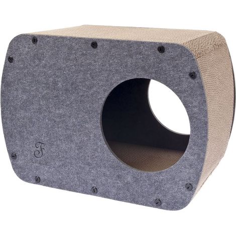 Tiragraffi a tana modello Felty in cartone e feltro per gatti ideale anche come cuccia