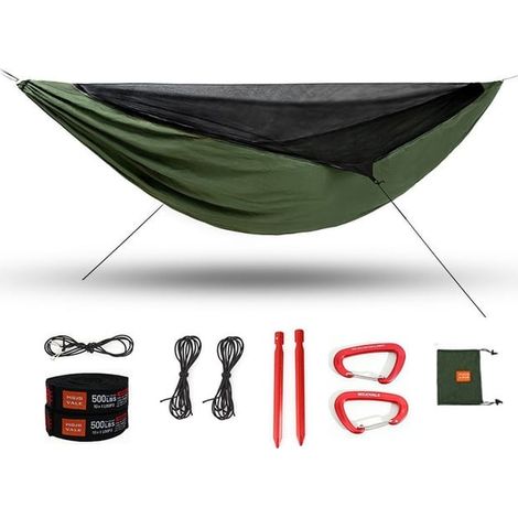 Amaca da campeggio con zanzariera, tenda per 2 persone, amache portatili in tessuto di nylon 70D per esterni, escursionismo (1/5)