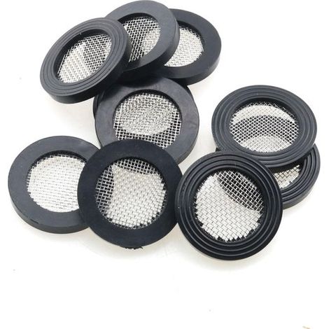 Paquete de 10 juntas para mangueras de jardín, Juntas de goma, Se ajustan de forma segura a las conexiones de mangueras ducha mano, Color negro (1/5)