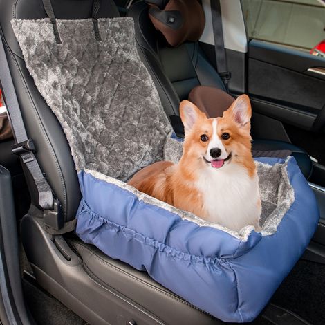Supernic Dog Car Seat for Small and Medium Dogs Under 16kg, Washable Portable Booster Seat with Storage Pockets and Clip-On Leash, Pet Car Bed Carrier for Travel, Soft Dog Car Bed with Non-Slip Base (1/5)