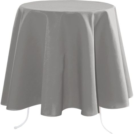 Nappe - Taille ø 180 - 100% Polyester - Couleur Mastic - Modèle Nelson - Ronde - Linge de Table - Lavable 30°