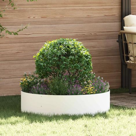 Anillo para jardinera moderno marco decorativo exterior 80 x 80 x 20 cm de acero blanco 020052257 (1/5)