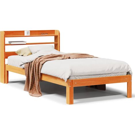 Maison Exclusive - Cama sin colchón madera maciza de pino marrón (1/5)