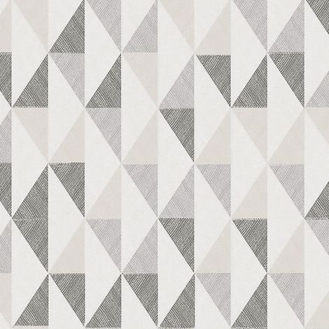 Vliestapete - Geometrisch Leinen - Grau/Weiß - 1005x52 cm