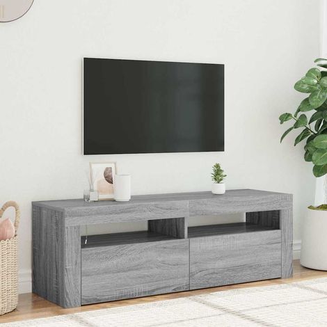 vidaXL Mueble de TV con luces LED gris Sonoma 120x35x40 cm (1/5)