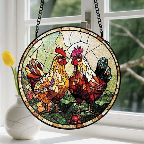Capteur de Soleil en Vitrail Décoration Spirituelle pour Maison 9cm (1/4)