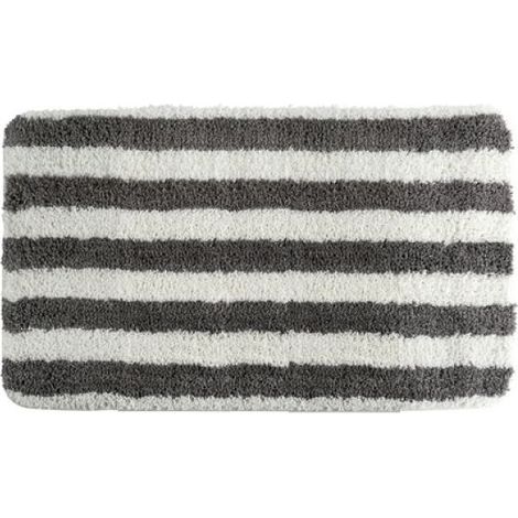 TAPPETO DA BAGNO IN MICROFIBRA 50X80 CM BIANCO/GRIGIO Bianco-Grigio