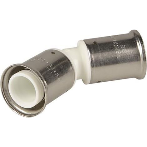 Coude 45° multicouche PVDF blanc Egal à sertir Ø32x3,0 - Henco